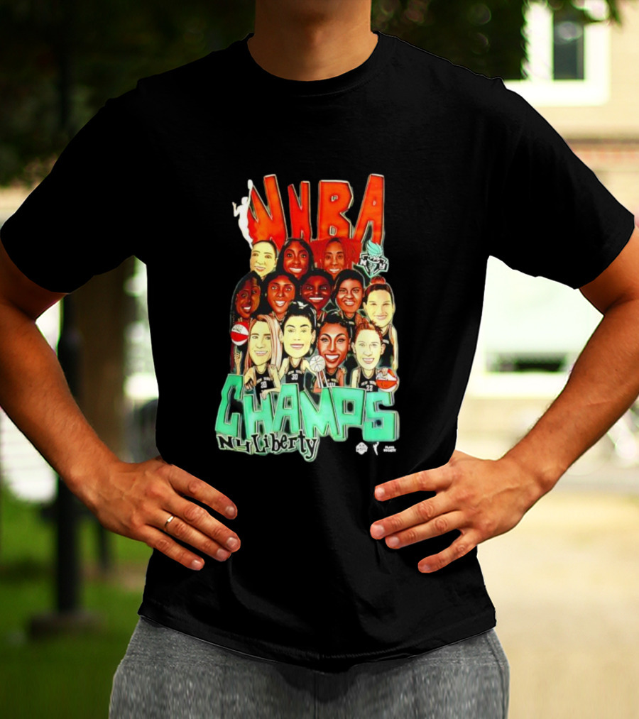 New York Liberty WNBA Champs 2024 Team Celebration T-Shirt