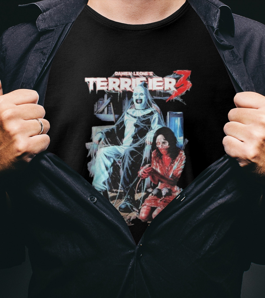 Damien Leone's Terrifier 3 Halloween Horror Scene T-Shirt