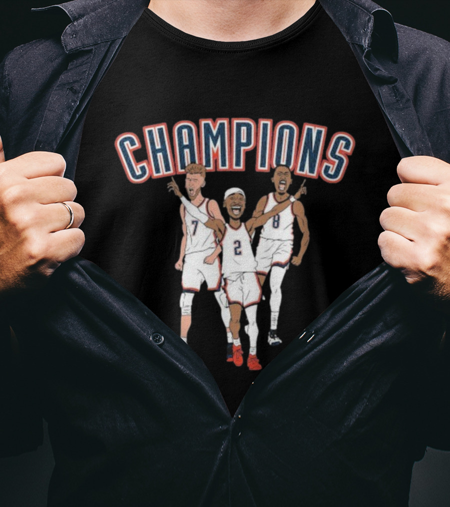 Shai Gilgeous-Alexander Chet Holmgren Jalen Williams Oklahoma City Thunder 2025 NBA Champions T-Shirt