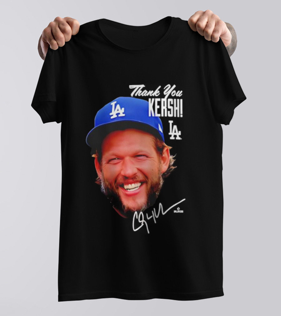 Clayton Kershaw Los Angeles Dodgers Signature Thank You Face T-Shirt