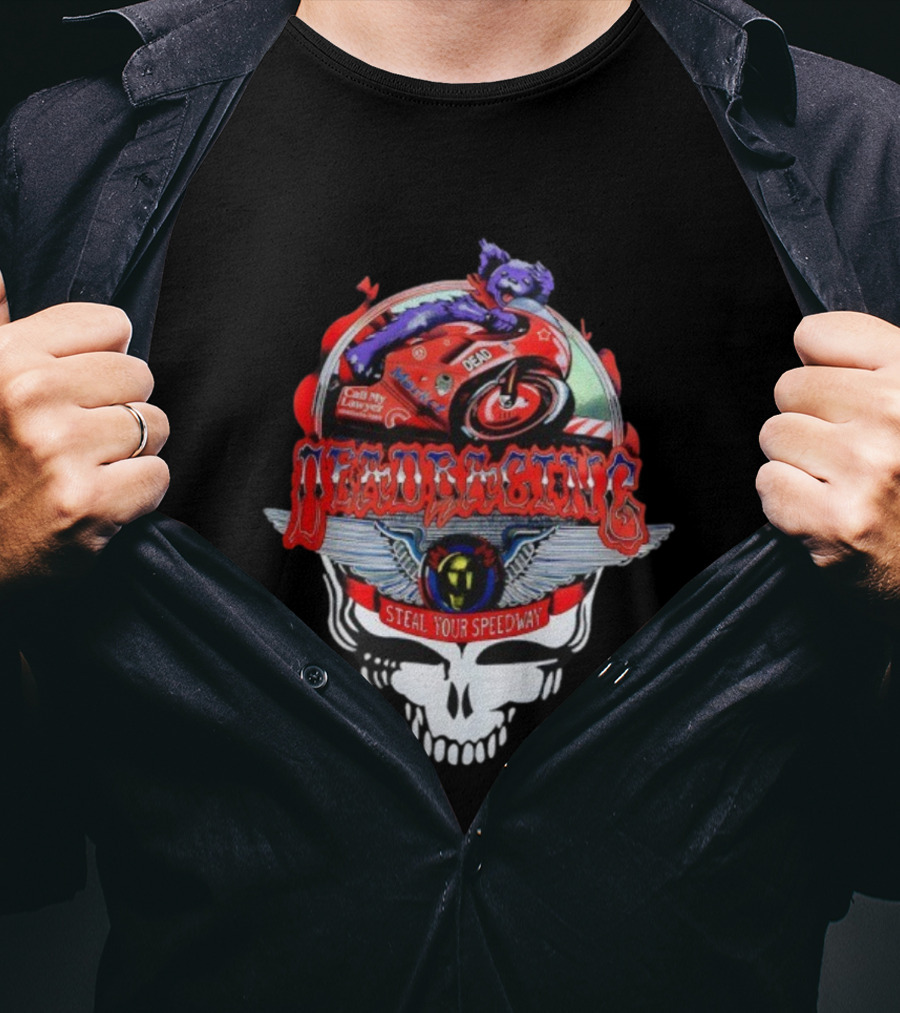 Dead Racing Steal Your Speedway Moto Bear Grateful Dead T-Shirt