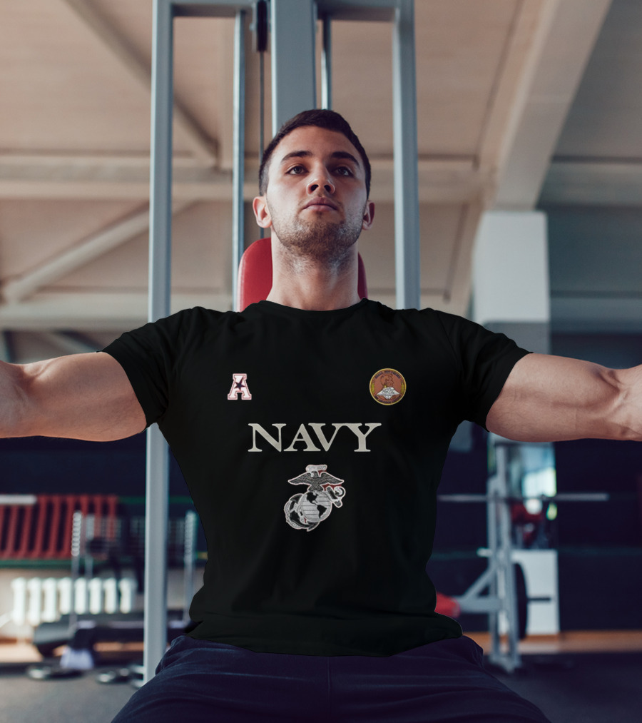 Navy Midshipmen Marine Corps Heritage Arched Letter Emblem T-Shirt