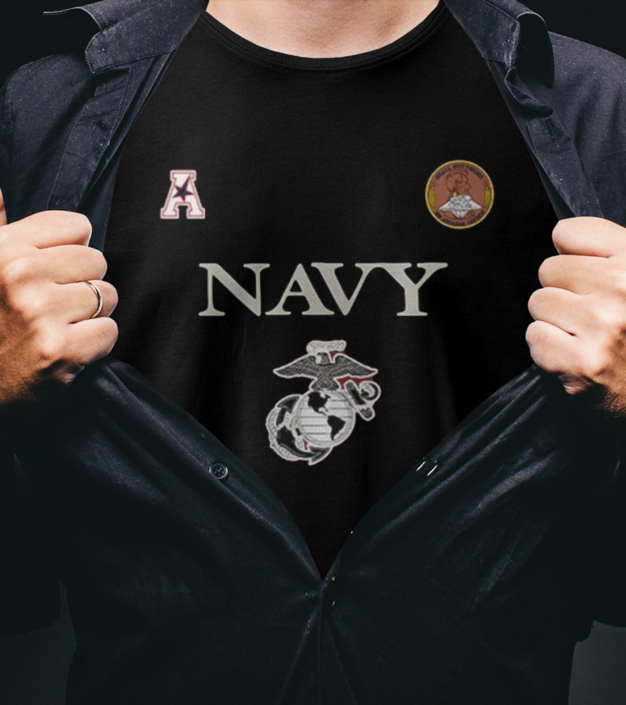 Navy Midshipmen Marine Corps Heritage Arched Letter Emblem T-Shirt