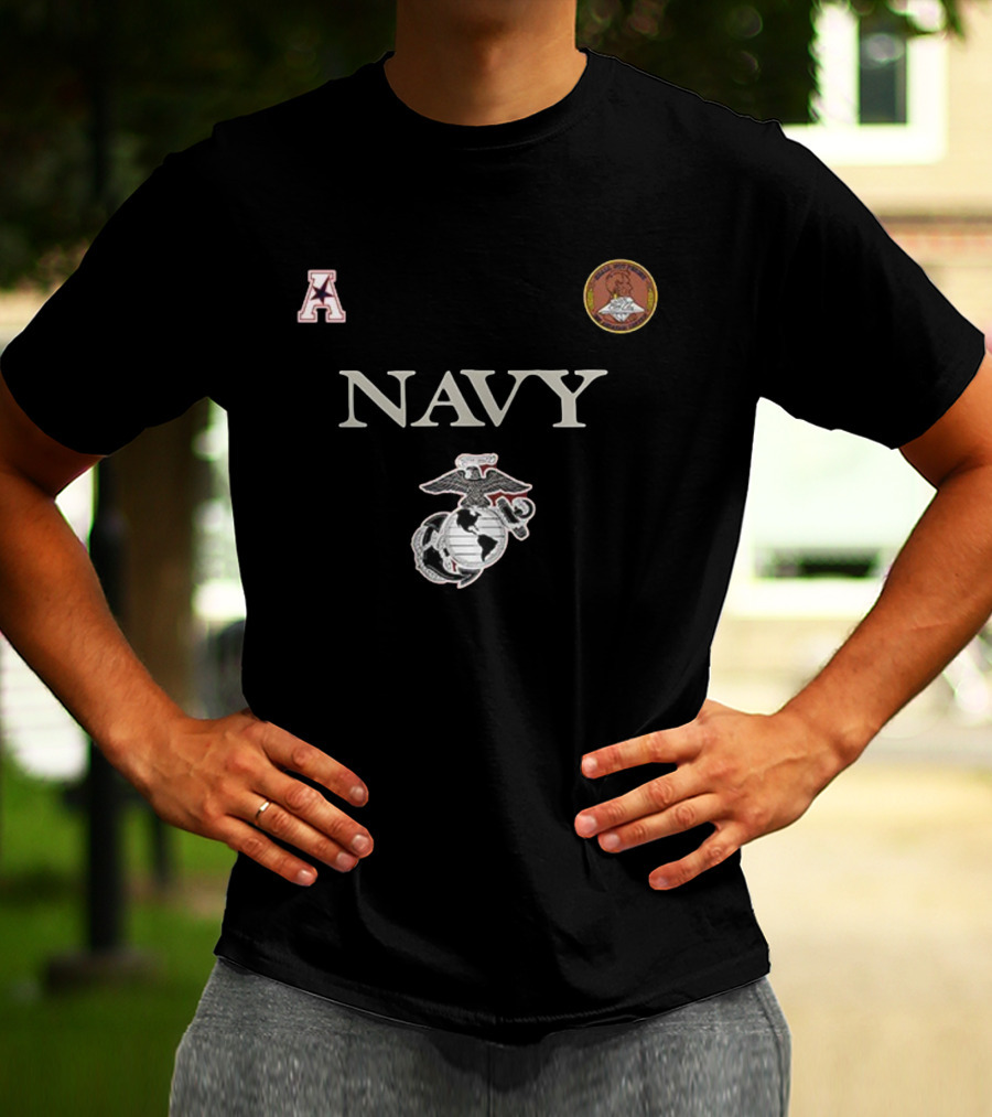 Navy Midshipmen Marine Corps Heritage Arched Letter Emblem T-Shirt