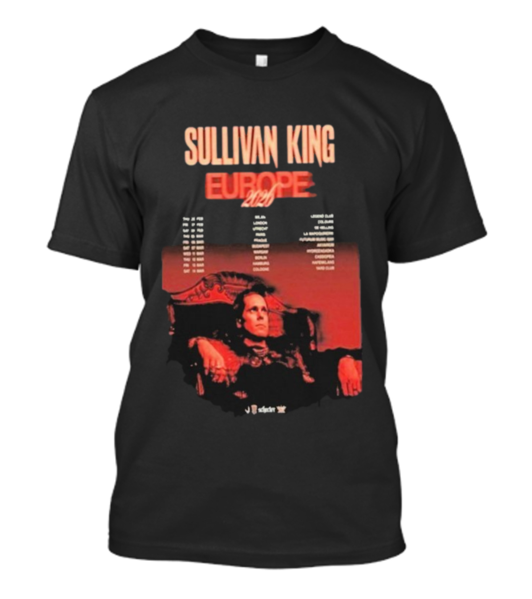 Sullivan King Europe 2026 Tour Dates And Locations T-Shirt