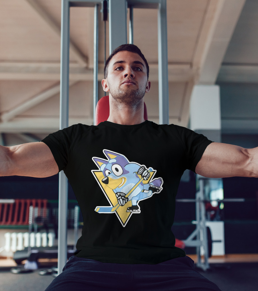 Pittsburgh Steelers Bluey Ice Hockey Crossover T-Shirt