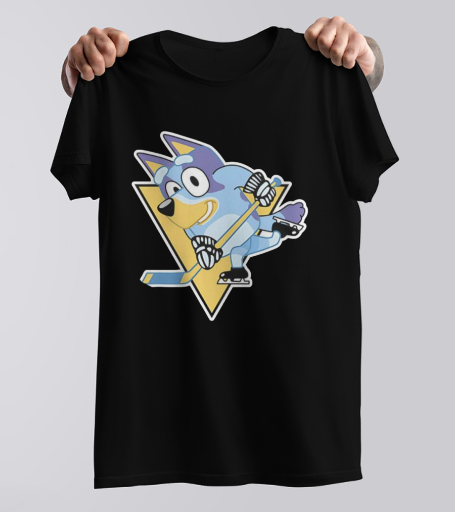 Pittsburgh Steelers Bluey Ice Hockey Crossover T-Shirt