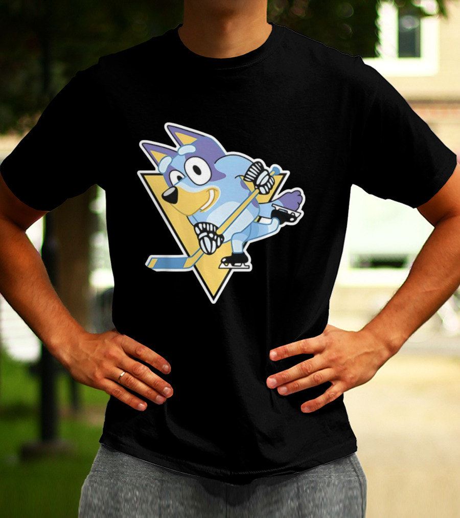 Pittsburgh Steelers Bluey Ice Hockey Crossover T-Shirt