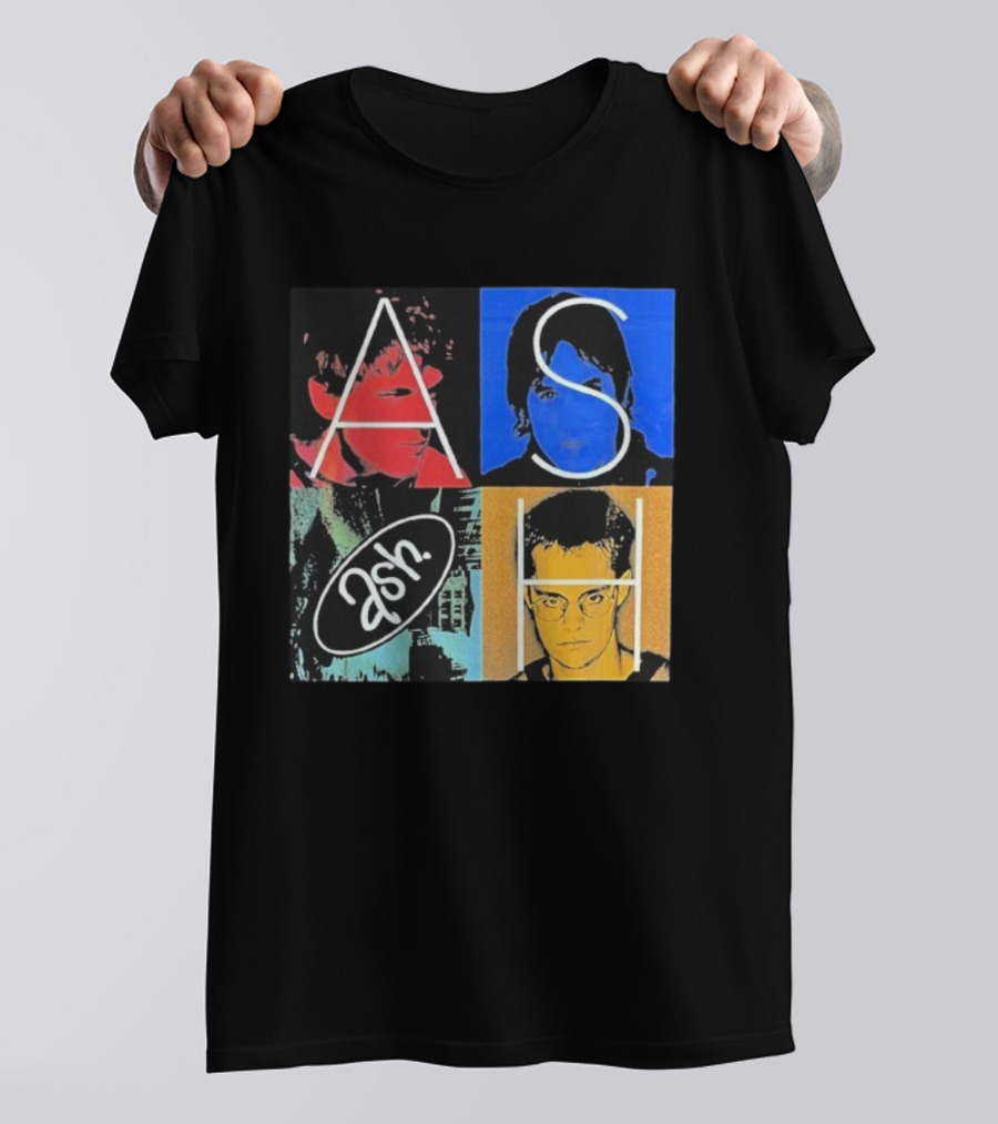 Ash Band Pop Art Style Faces Collage T-Shirt