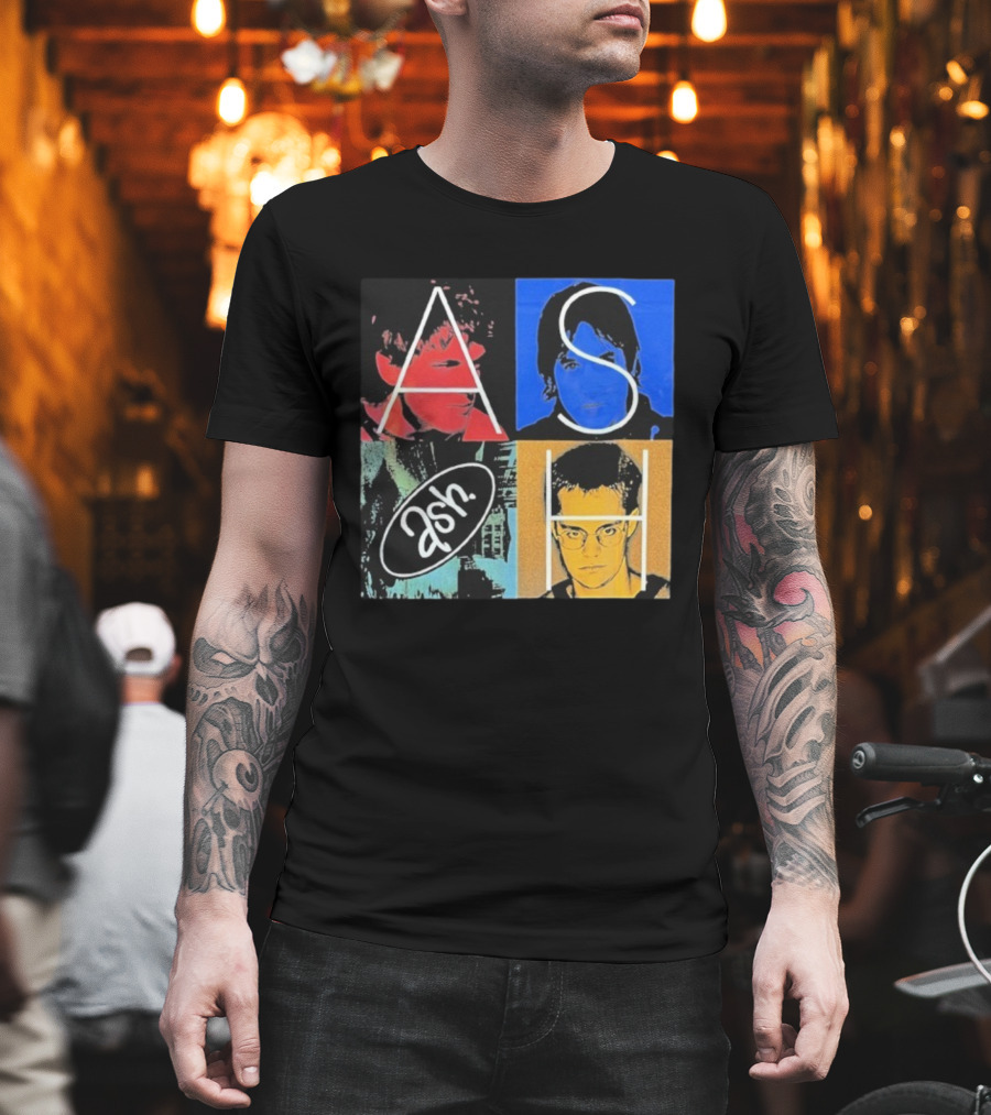 Ash Band Pop Art Style Faces Collage T-Shirt