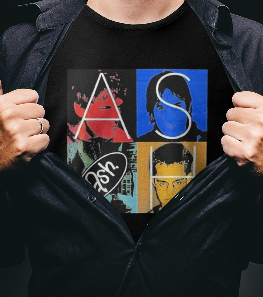 Ash Band Pop Art Style Faces Collage T-Shirt