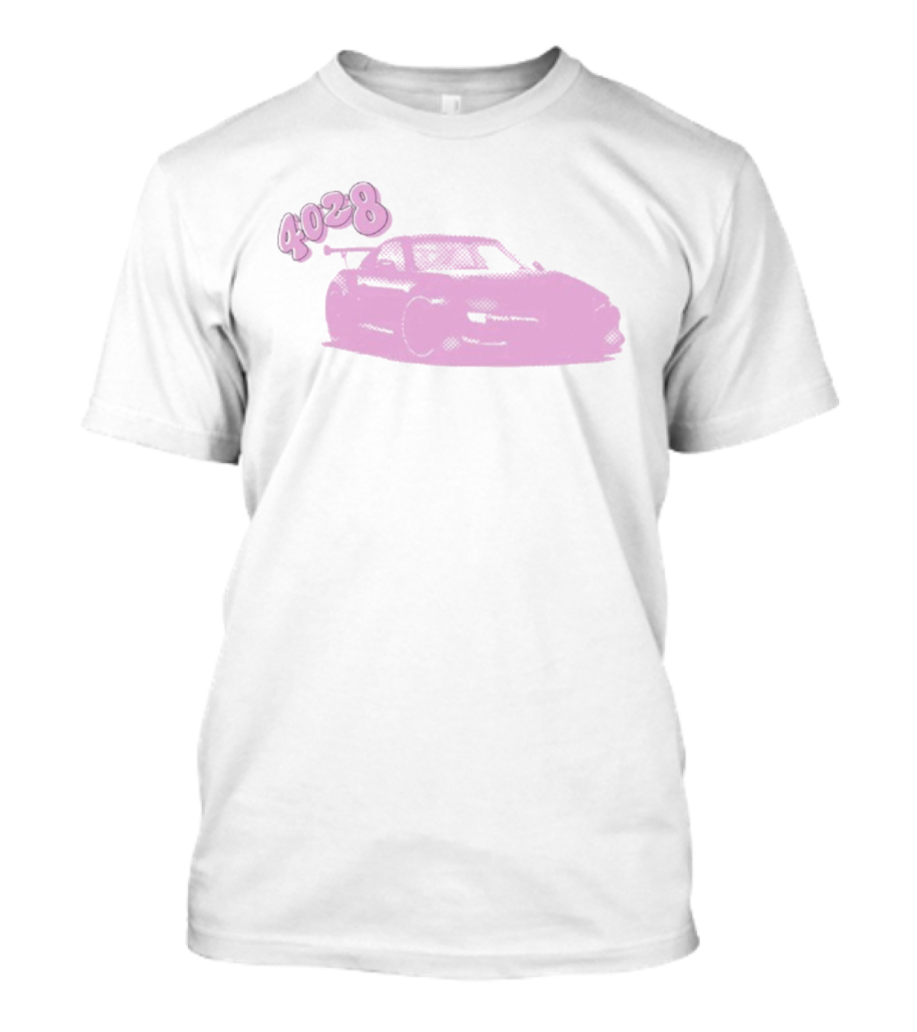4028 Blocka Pink Car Graphic Racing Scene T-Shirt