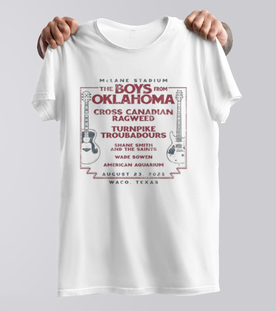 McLane Stadium The Boys From Oklahoma Cross Canadian Ragweed August 23 2025 Waco Texas Music Lineup Concert Event T-Shirt