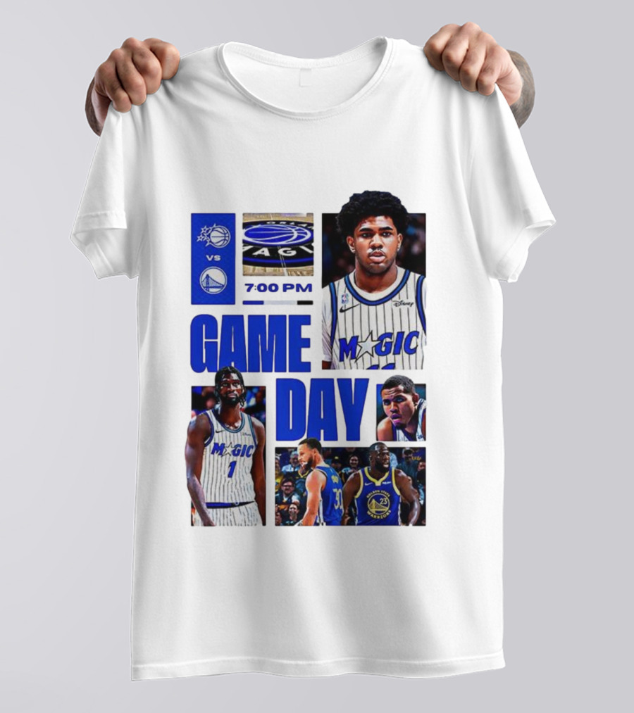 Orlando Magic Vs Golden State Warriors NBA Game Day 2025 7:00 PM T-Shirt