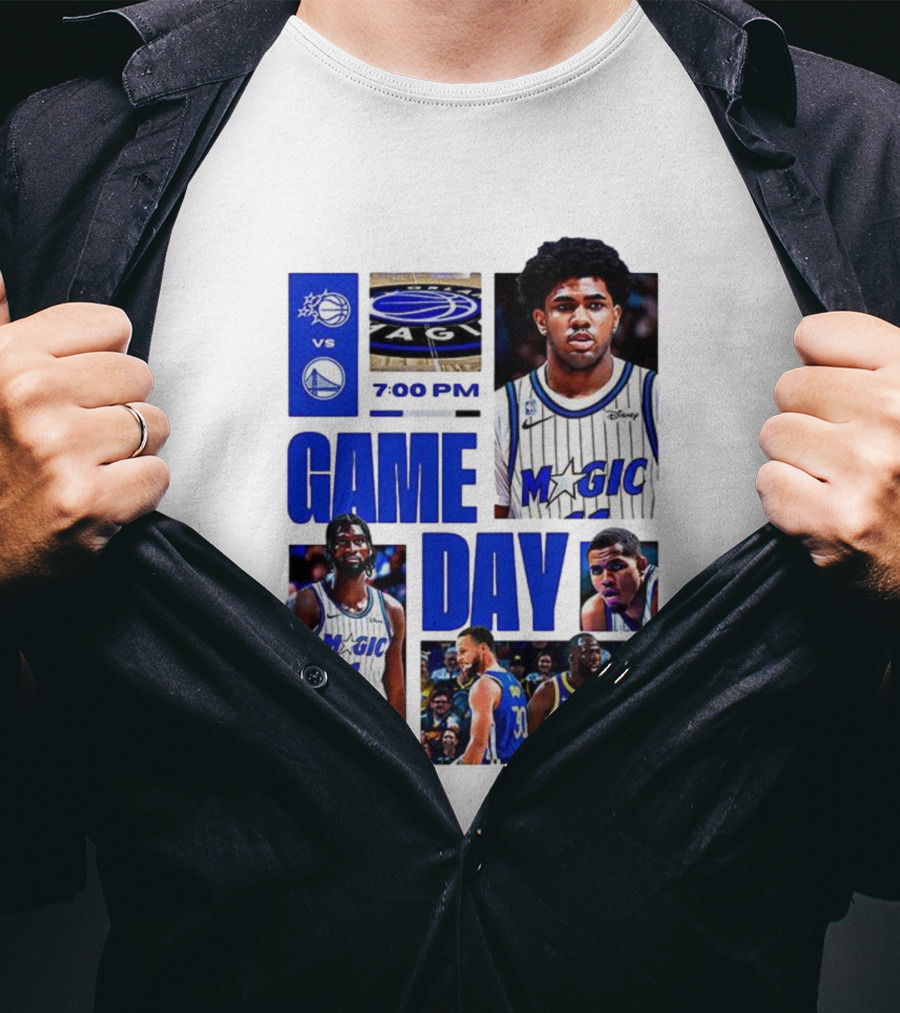 Orlando Magic Vs Golden State Warriors NBA Game Day 2025 7:00 PM T-Shirt