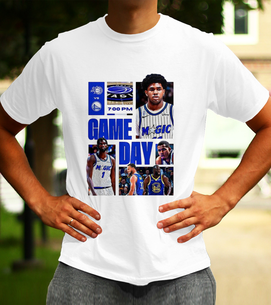Orlando Magic Vs Golden State Warriors NBA Game Day 2025 7:00 PM T-Shirt