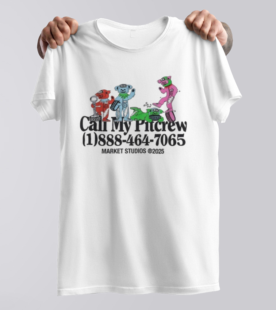 Grateful Dead Market Call My Pitcrew Dancing Bears Racing Theme T-Shirt