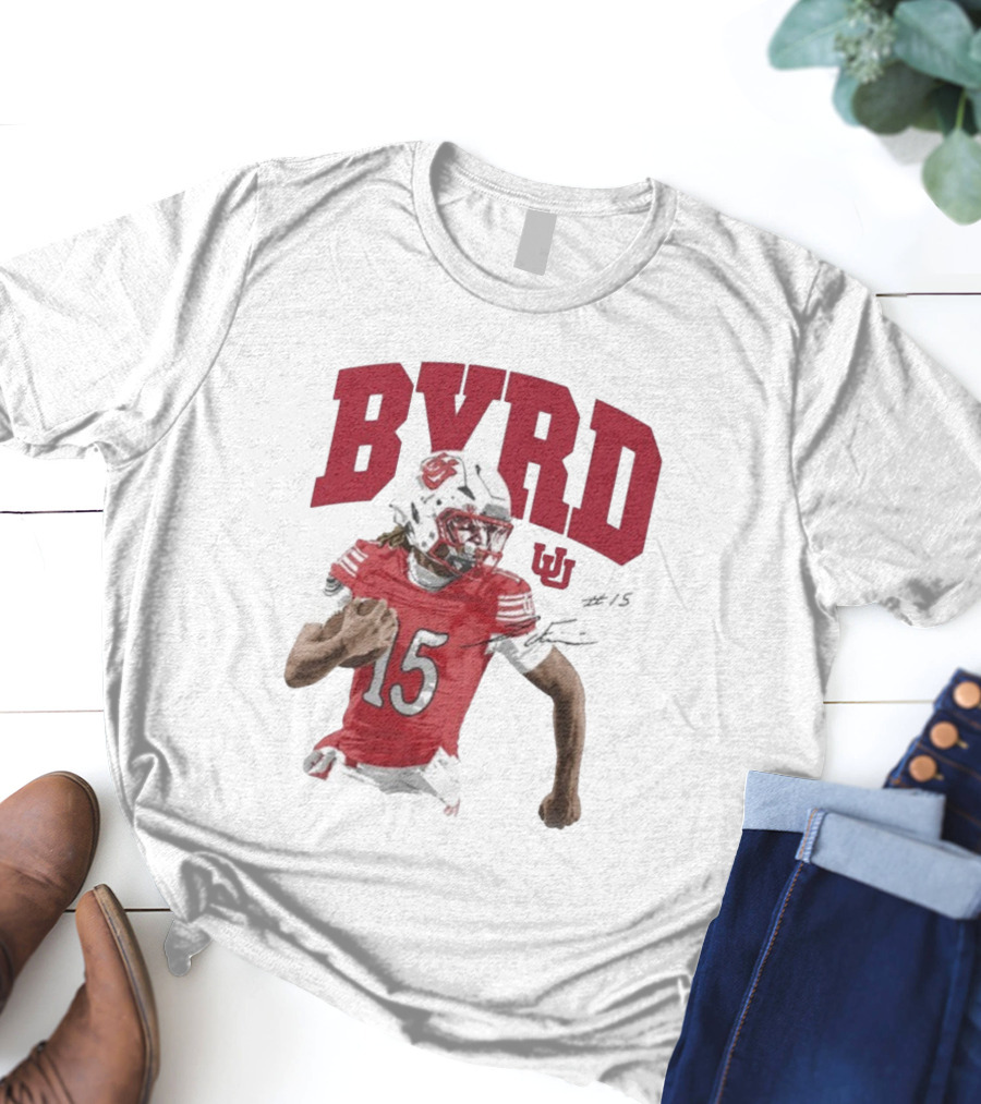 BYRD 15 Utah Utes Football Player Jersey T-Shirt