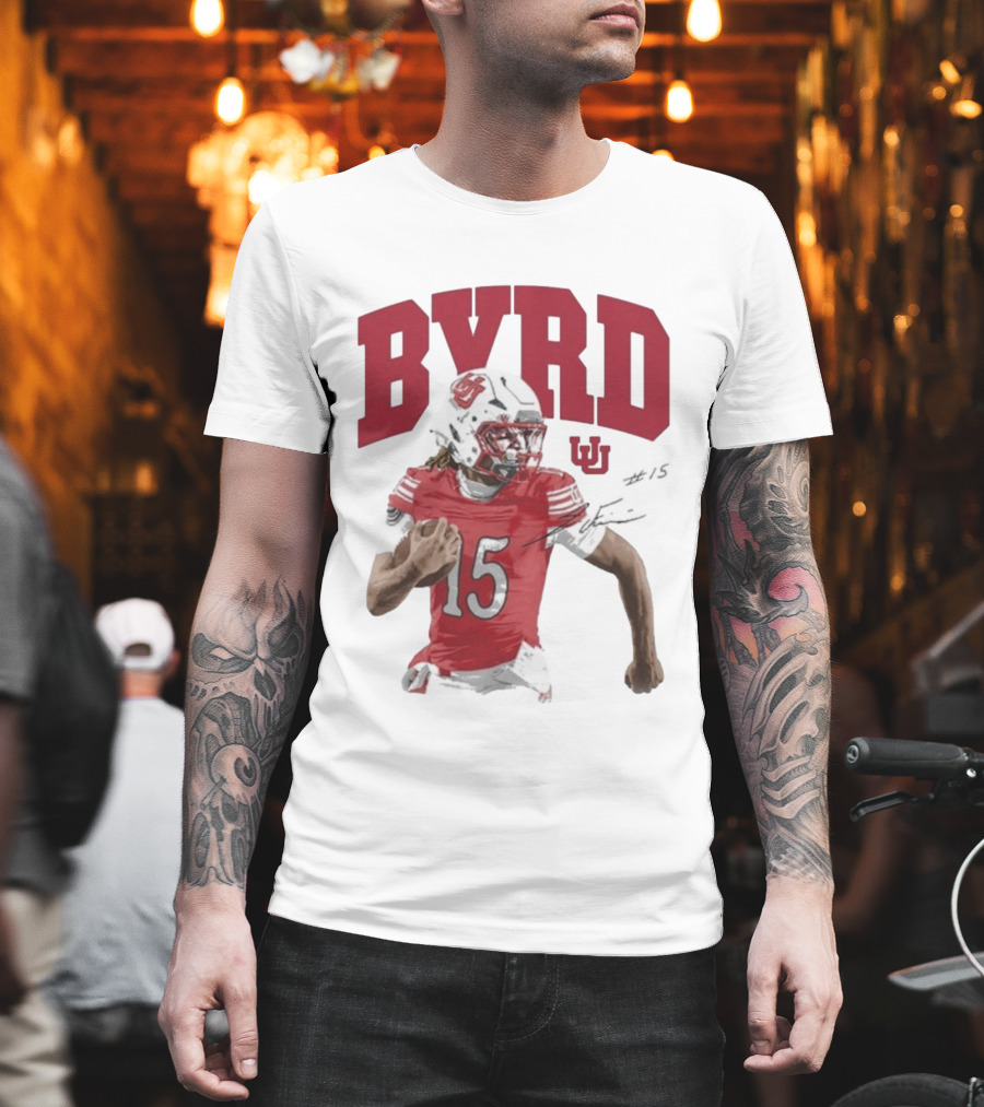 BYRD 15 Utah Utes Football Player Jersey T-Shirt