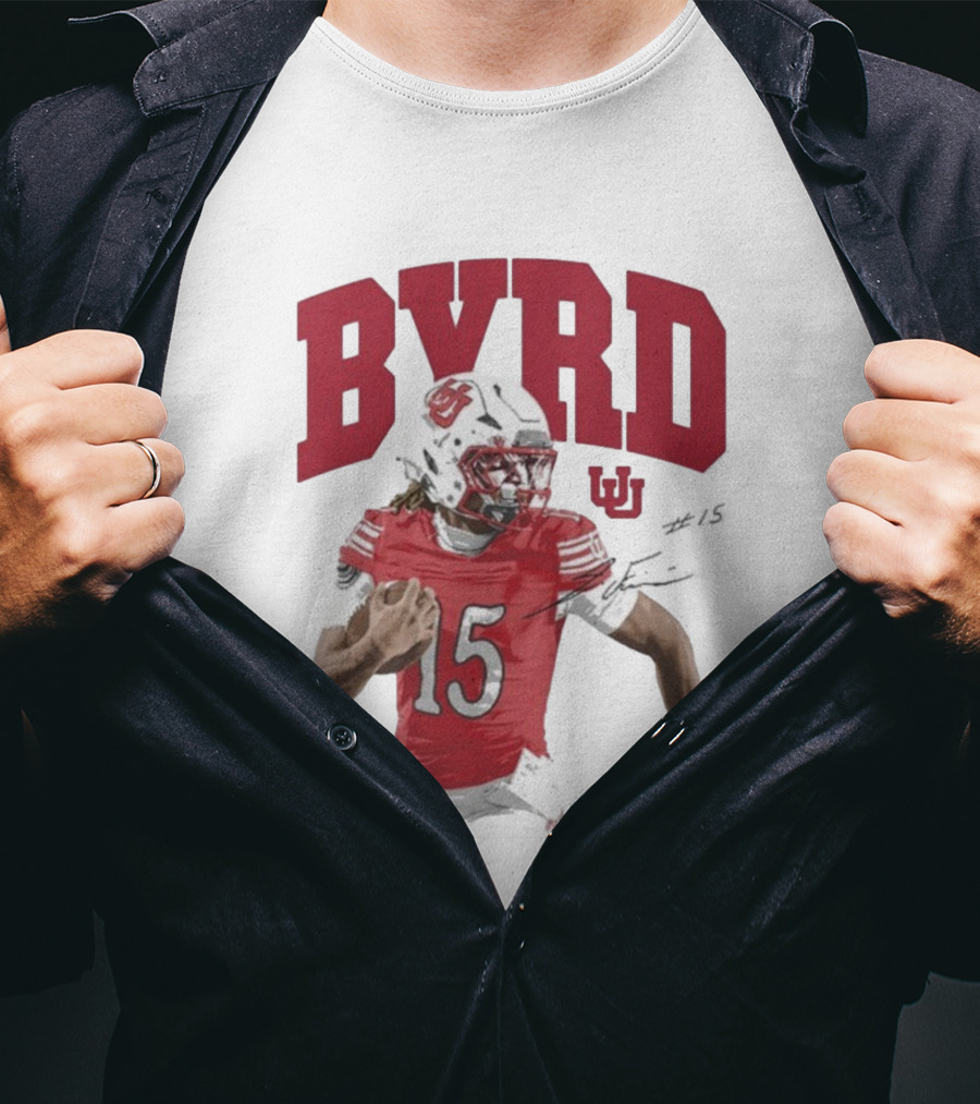 BYRD 15 Utah Utes Football Player Jersey T-Shirt