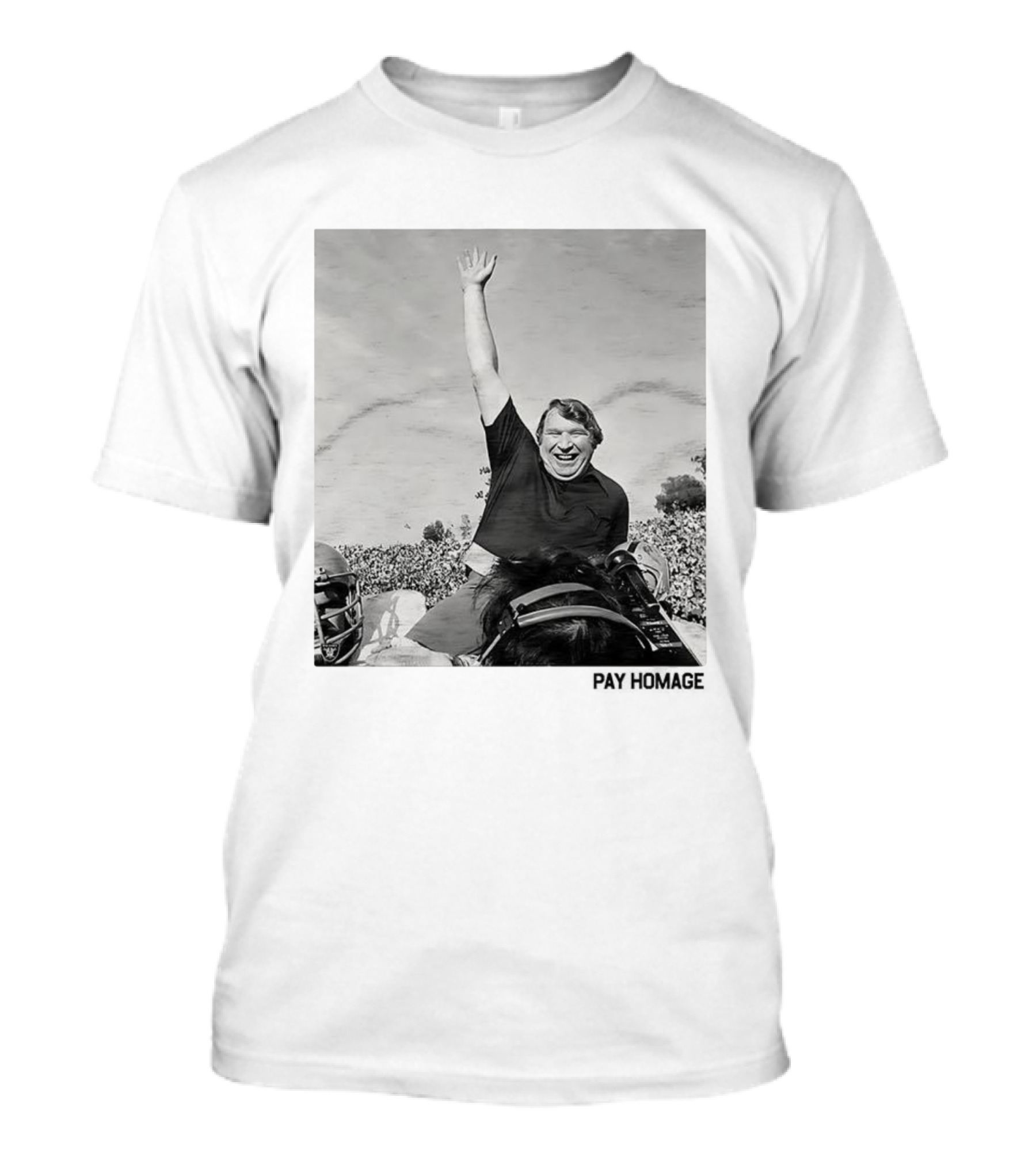 John Madden Celebratory Ride Raiders Coach Achievement T-Shirt