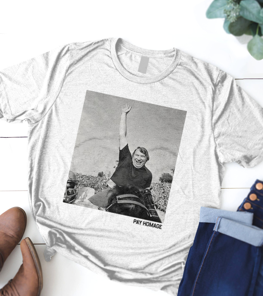 John Madden Celebratory Ride Raiders Coach Achievement T-Shirt