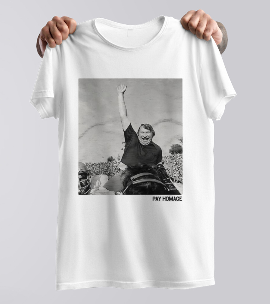 John Madden Celebratory Ride Raiders Coach Achievement T-Shirt