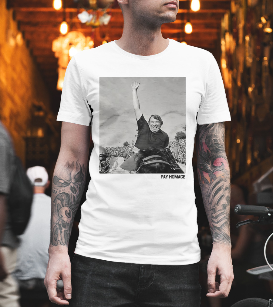 John Madden Celebratory Ride Raiders Coach Achievement T-Shirt