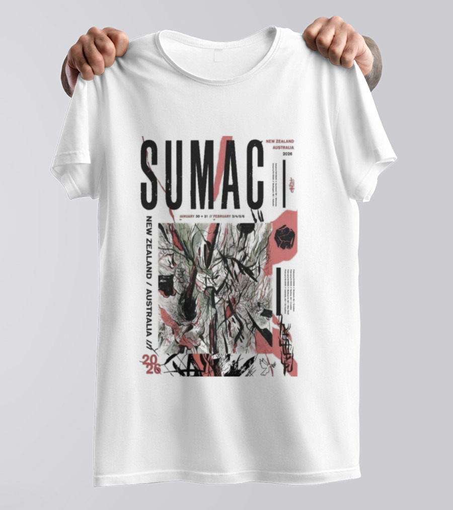 SUMAC New Zealand Australia Tour 2026 Band Concert Tour Dates T-Shirt