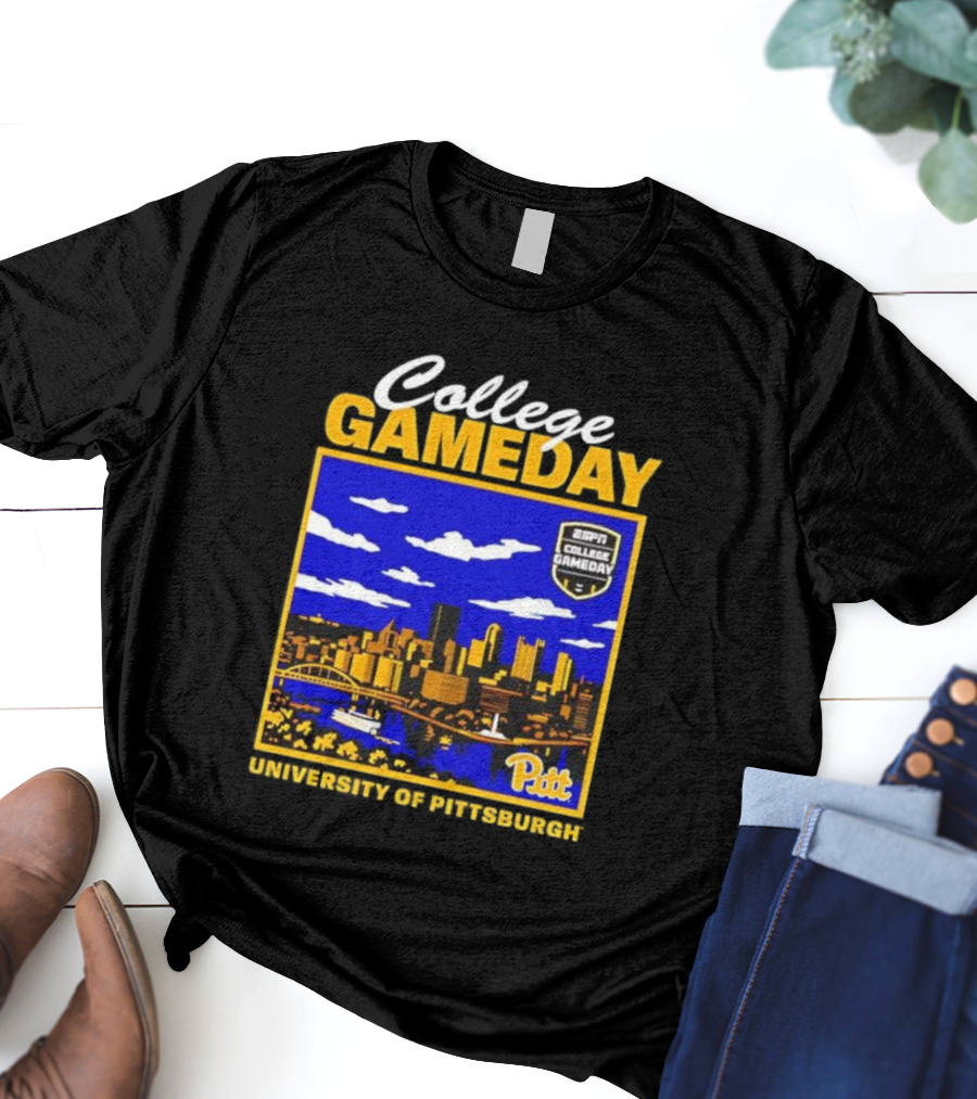 College Gameday ESPN Pitt Skyline University Of Pittsburgh T-Shirt