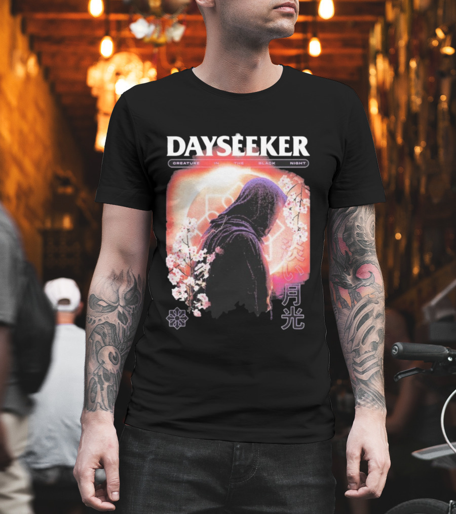 Dayseeker Creature Black Night Cherry Blossom Aesthetic T-Shirt