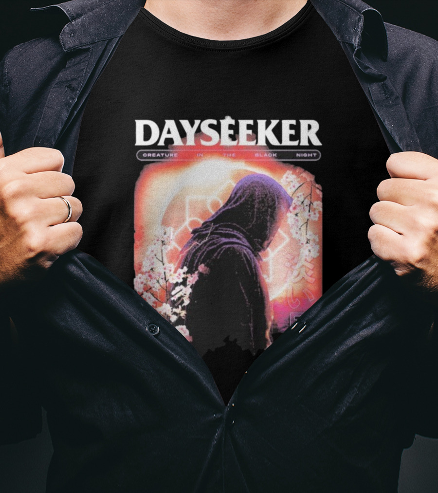 Dayseeker Creature Black Night Cherry Blossom Aesthetic T-Shirt
