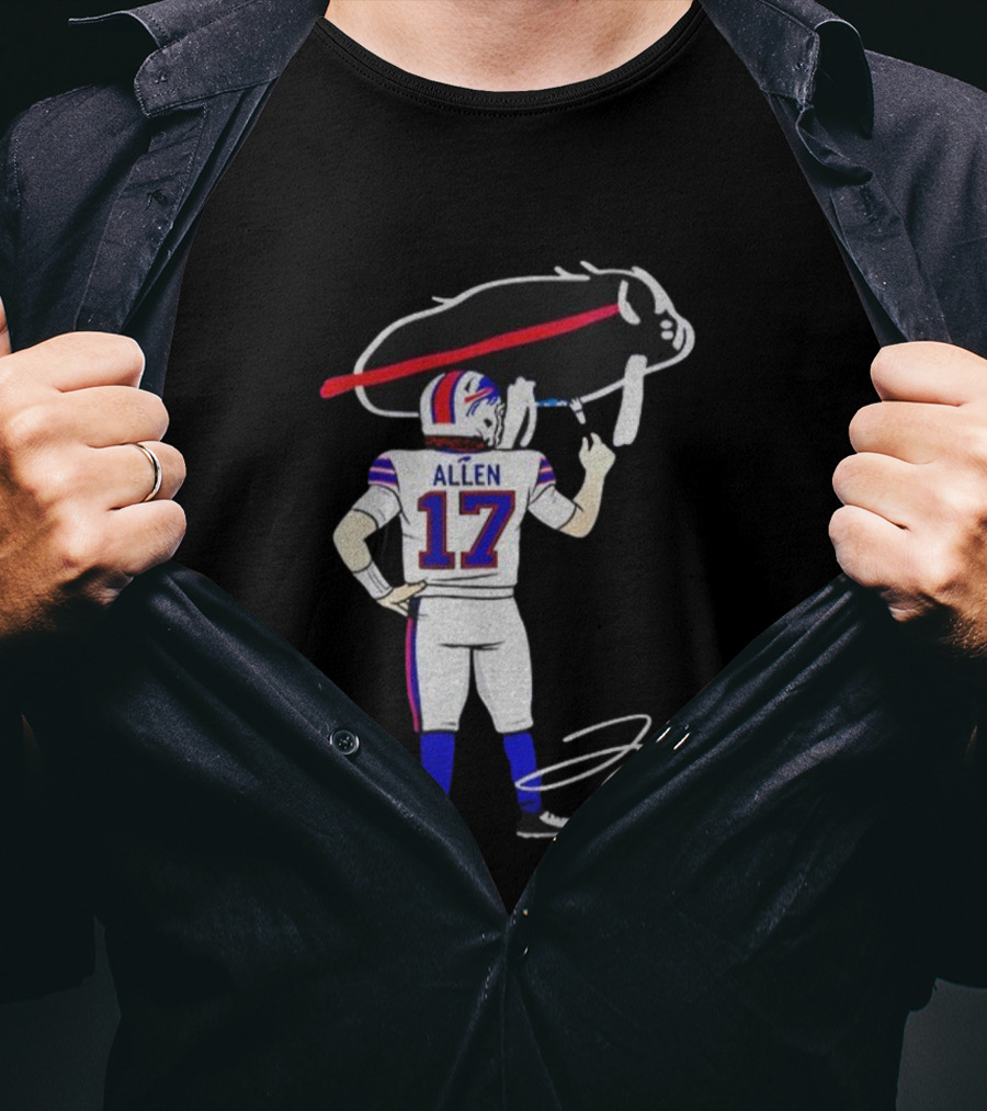 Josh Allen Buffalo Bills NFL Meme Signature 2025 T-Shirt