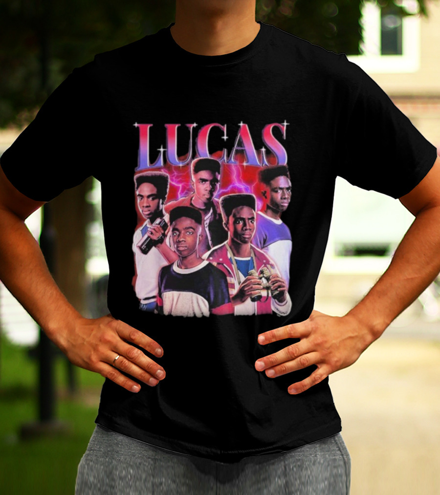 Lucas Stranger Things Character Tribute Retro Style T-Shirt