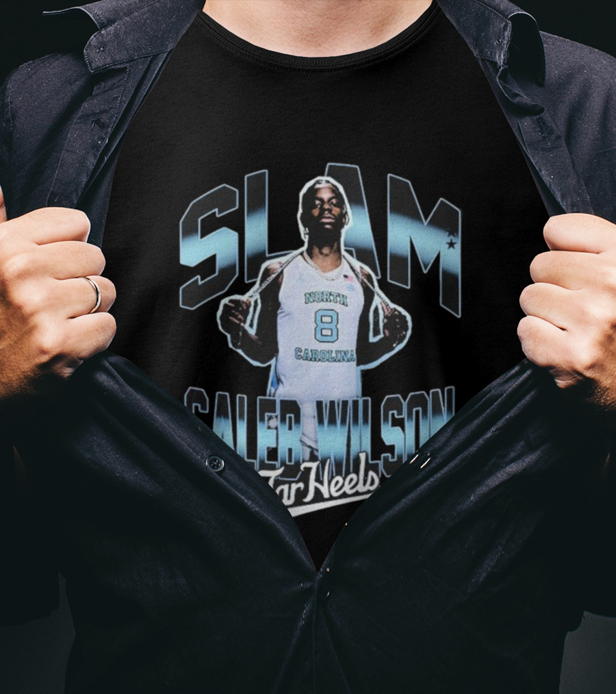 SLAM Caleb Wilson North Carolina Tar Heels 8 Basketball T-Shirt