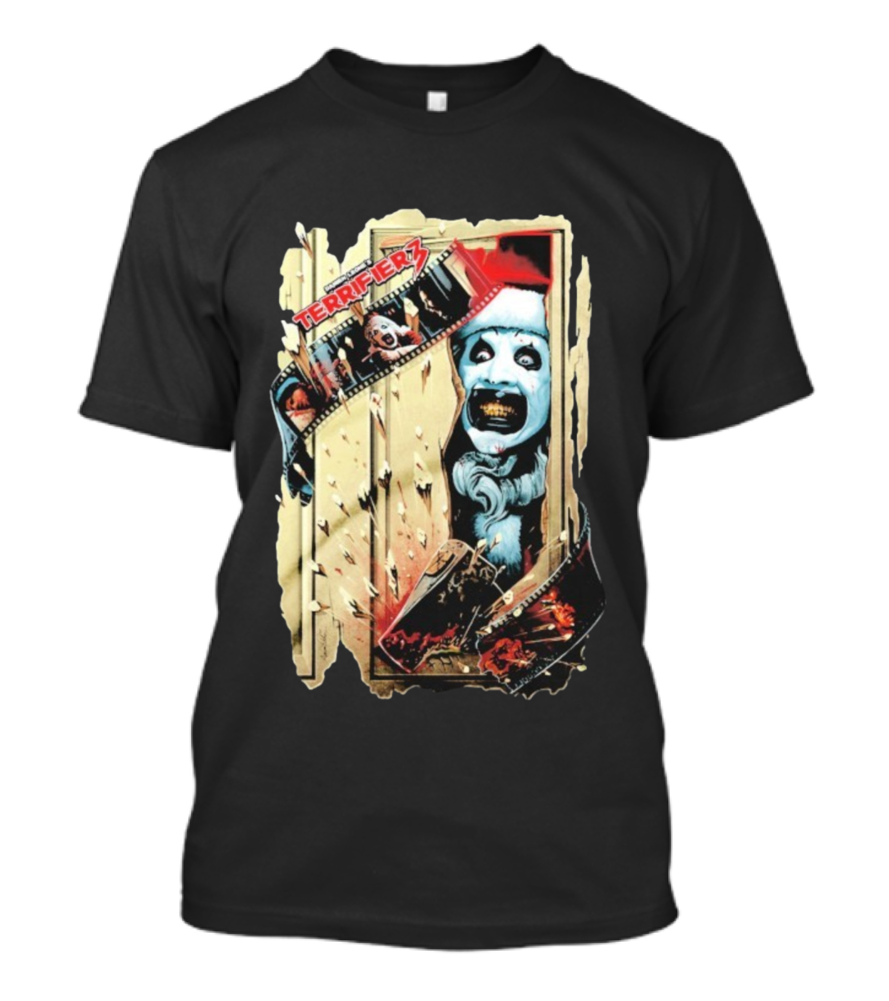 Terrifier 3 Chop House Horror Art The Clown Film Strip Scene T-Shirt