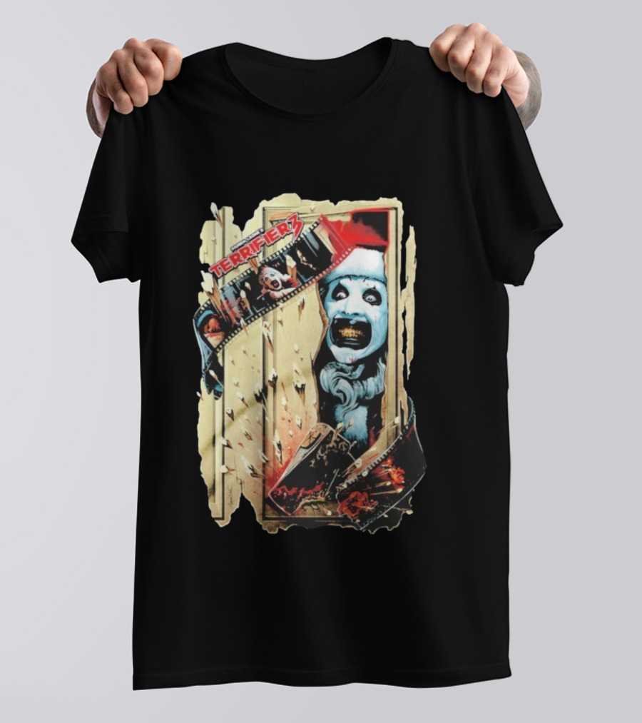 Terrifier 3 Chop House Horror Art The Clown Film Strip Scene T-Shirt