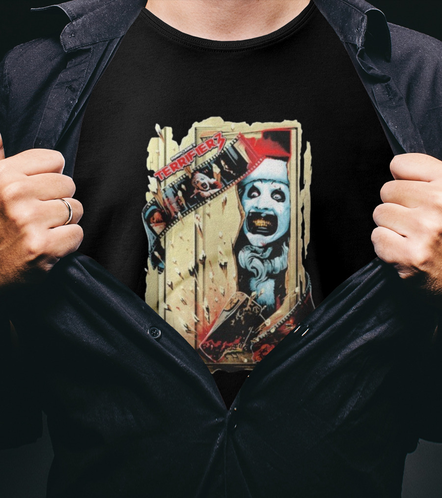 Terrifier 3 Chop House Horror Art The Clown Film Strip Scene T-Shirt