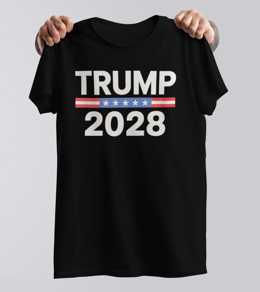 Trump 2028 Stars And Stripes Flag Patriotic T-Shirt