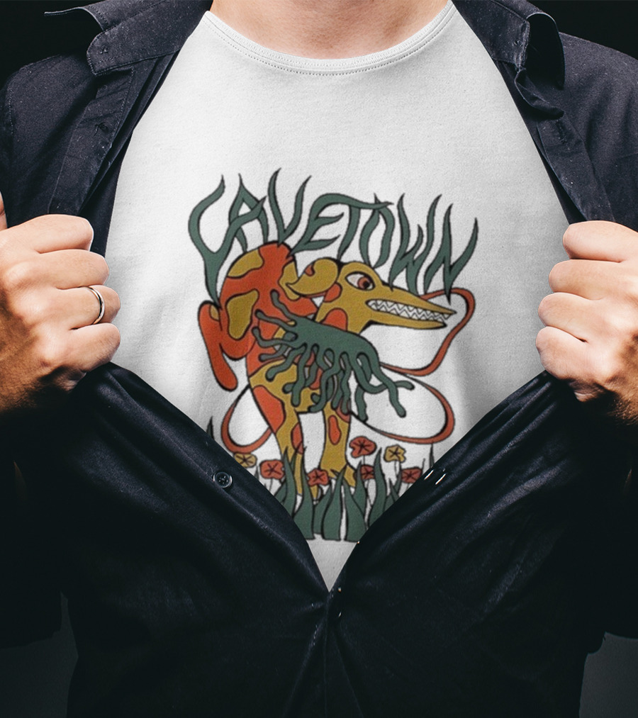 Cavetown Dragon Dog Creature Floral Elements T-Shirt
