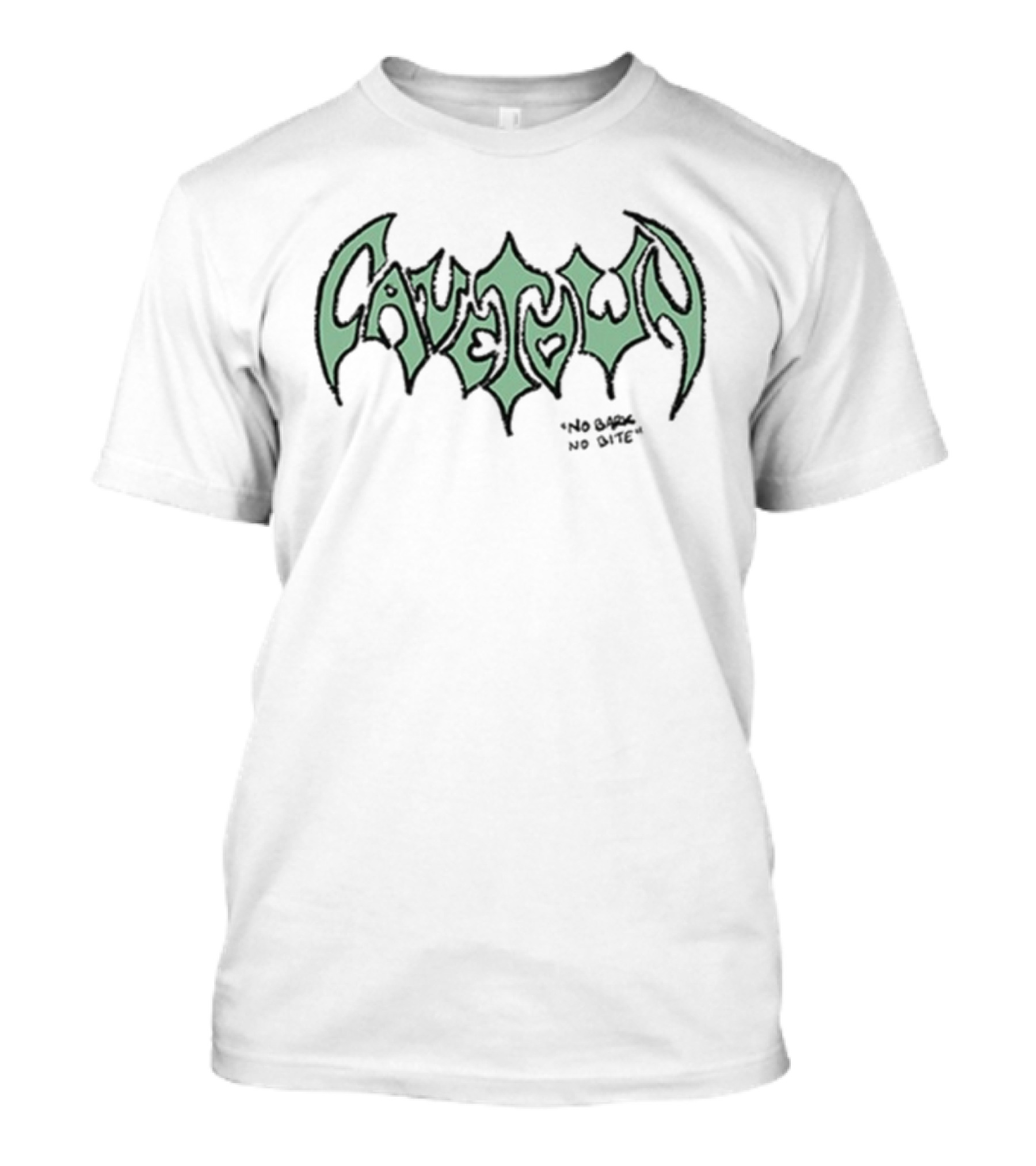 Cavetown No Bark No Bite Gothic Bat Text T-Shirt