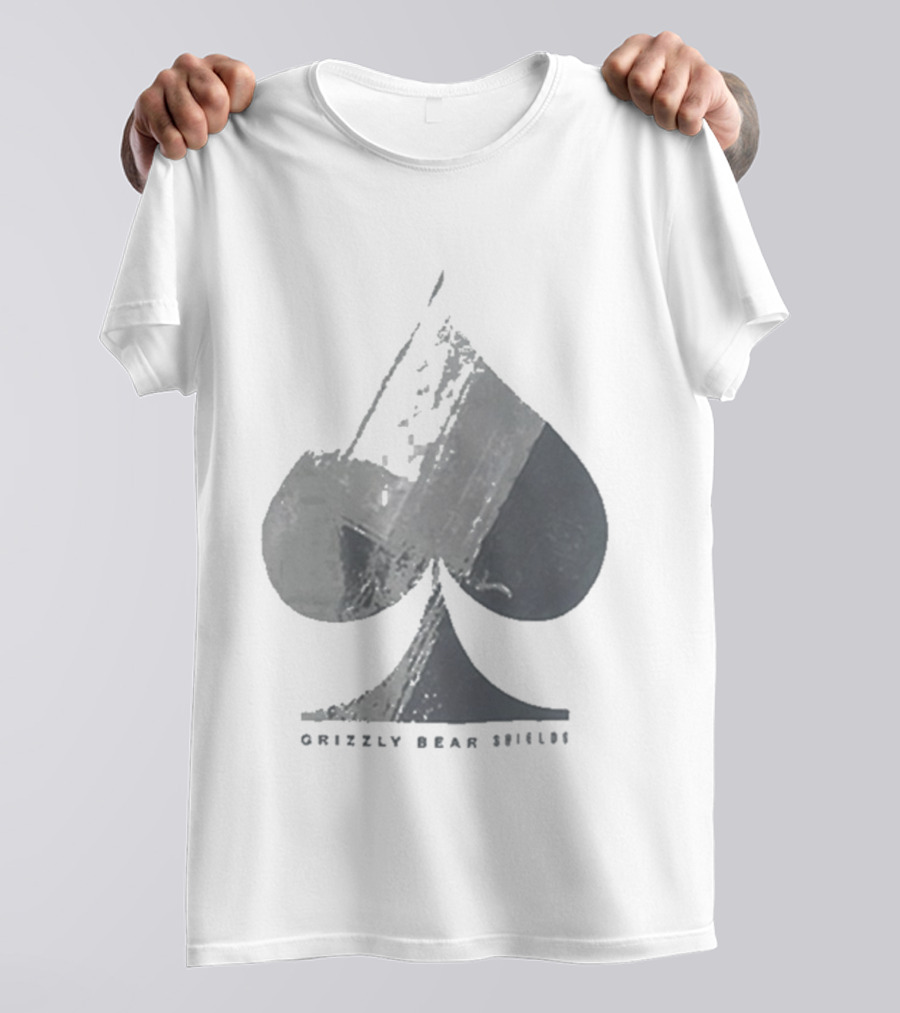 Grizzly Bear Shields Distressed Spade Symbol T-Shirt