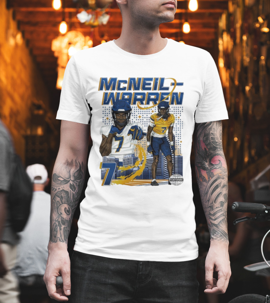 McNeil-Warren Number 7 Planet Euphoria Football Cityscape T-Shirt