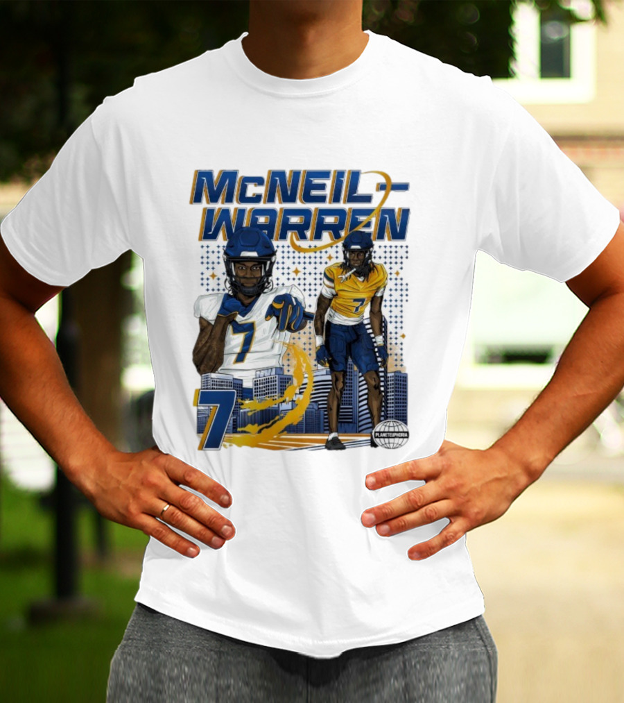McNeil-Warren Number 7 Planet Euphoria Football Cityscape T-Shirt