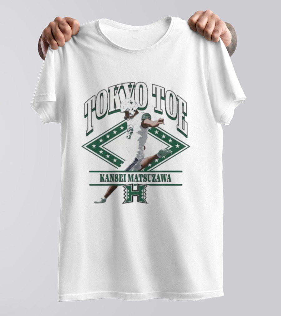 Tokyo Toe Kansei Matsuzawa Hawaii Rainbow Warriors Football Kicker T-Shirt