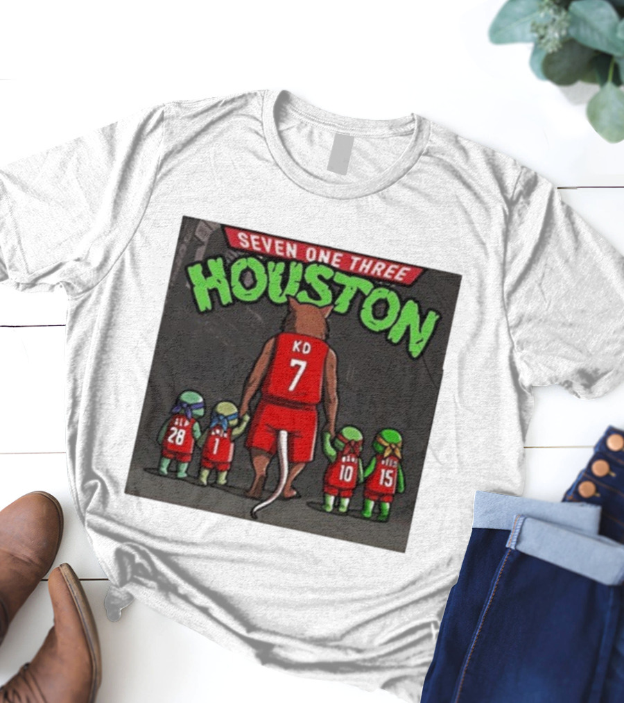 Seven One Three Houston Rockets Teenage Mutant Ninja Turtles Collaboration T-Shirt