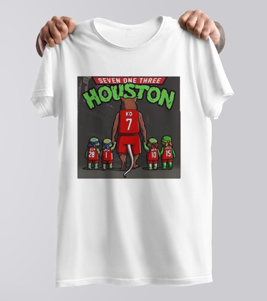 Seven One Three Houston Rockets Teenage Mutant Ninja Turtles Collaboration T-Shirt