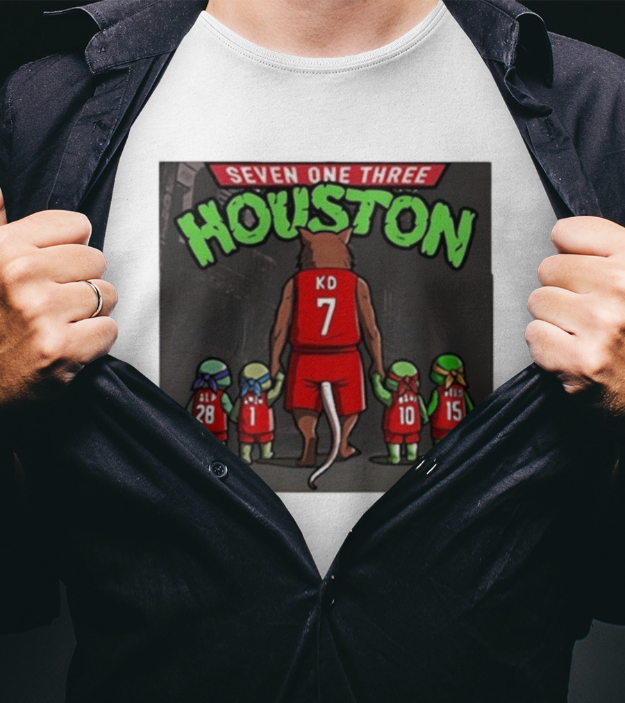 Seven One Three Houston Rockets Teenage Mutant Ninja Turtles Collaboration T-Shirt