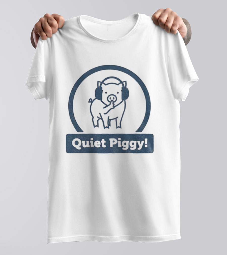 Quiet Piggy Humorous Piglet Illustration T-Shirt