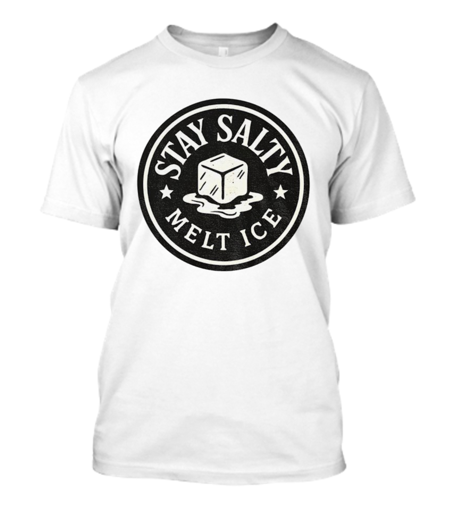 Stay Salty Melt Ice Protest Circle Ice Cube Icon T-Shirt